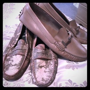 2 pairs Tod’s leather moccasins